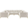 thumbnail image 4 of Meridian Furniture Tremblay Cream Velvet Modular Sectional, 4 of 4