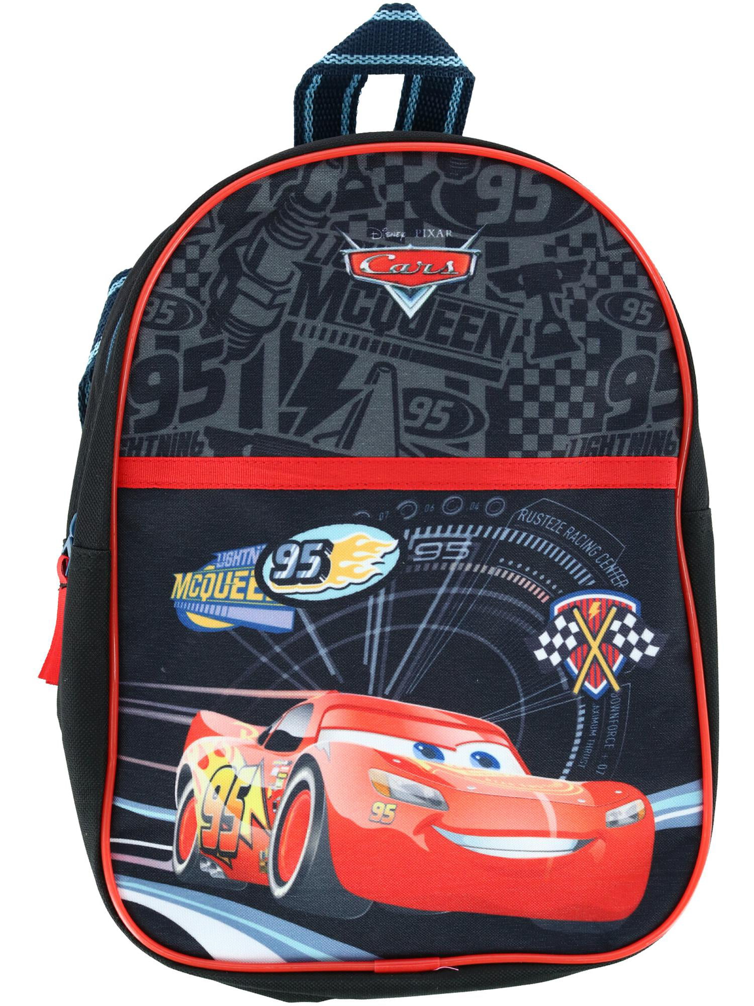 Black with Cars Fabric in Mickey Mouse Head and Personalization Disney Cars Lightning McQueen Draw String Backpack for Adults /& Kids