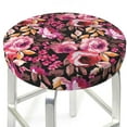 thumbnail image 3 of Xecao's Rose Flowers Print Stool Covers offer stylish, washable protection for PU round bar stools, perfect for home or commercial use., 3 of 7
