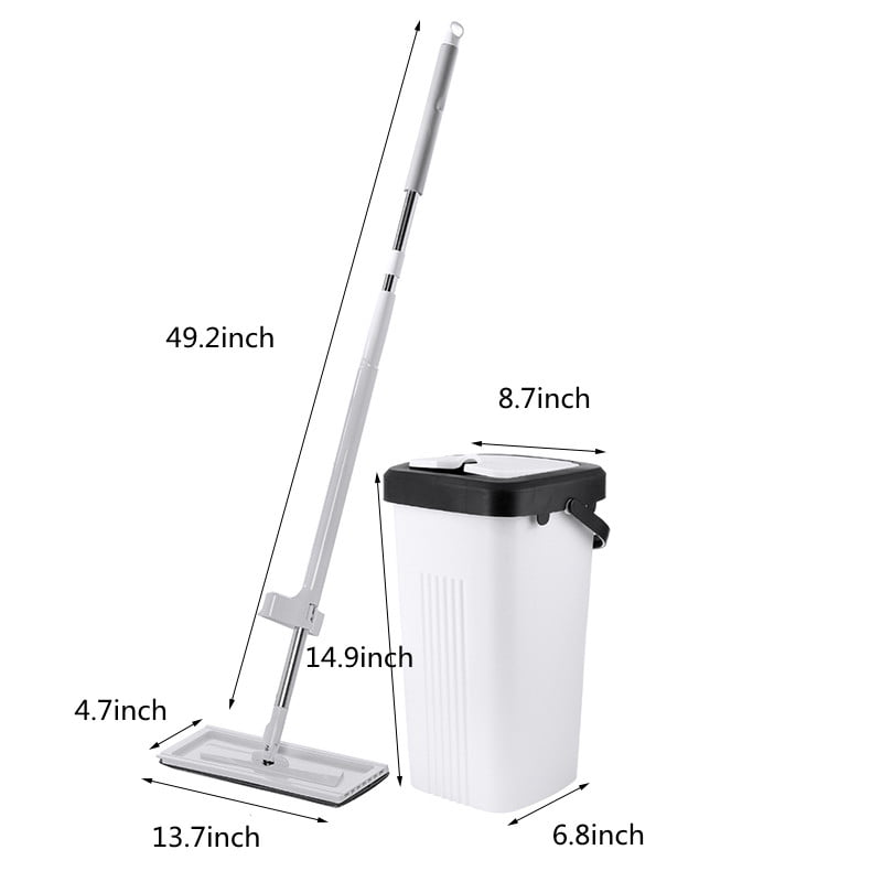 Mens rijstwijn water Self Cleaning & Drying Premium Flat Mop & Bucket System - Automatic Squeeze  In Out Drying Wringer - With 2 Reusable Microfiber Mop Pads for Wet and Dry  Mopping - Walmart.com