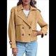 thumbnail image 1 of Chaqueta Gabardina Informal Holgada de Larga con Doble Botonadura y Solapa con Muescas para Mujer, con Bolsillos. Caqui XL, 1 of 8