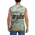 thumbnail image 4 of Bixox Men's I Haven't Been Everywhere But Its On My List Printed Shirt Sleeveless Fitness Tank Top-, 4 of 7
