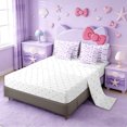thumbnail image 3 of Erosebridal Cute Purple Bowknot Kids 7 Pieces Bedding Comforter Set,Cartoon Heart Print Full Bedding Set For Girls,Reversible, 3 of 7