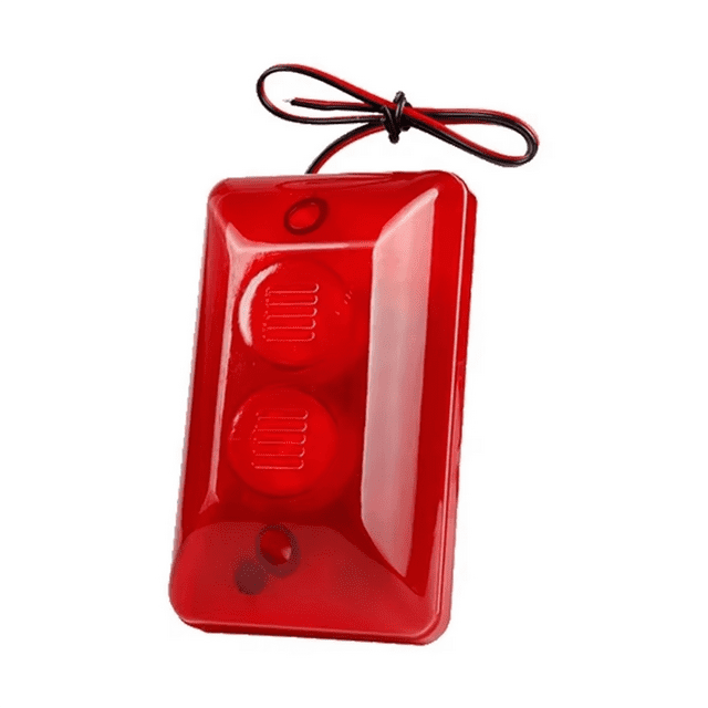 Mini Sirène Stroboscopique Piézo 12V Alarme Filaire avec Son Haute 115dB -123,1 x Sirène,Rouge