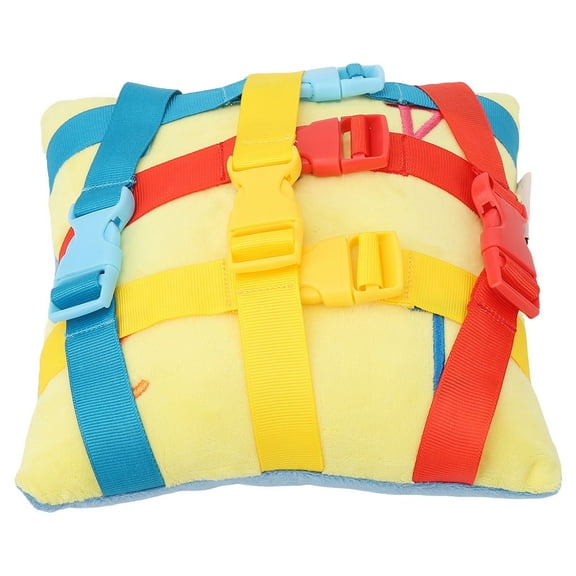 Sensory Buckle Pillow Toys, Travel Toys for Toddlers 1-3 Learning Fine Motor Skill & Problem Solving, Montessori Sensory Fidgets for Kids Threading Basic Skill