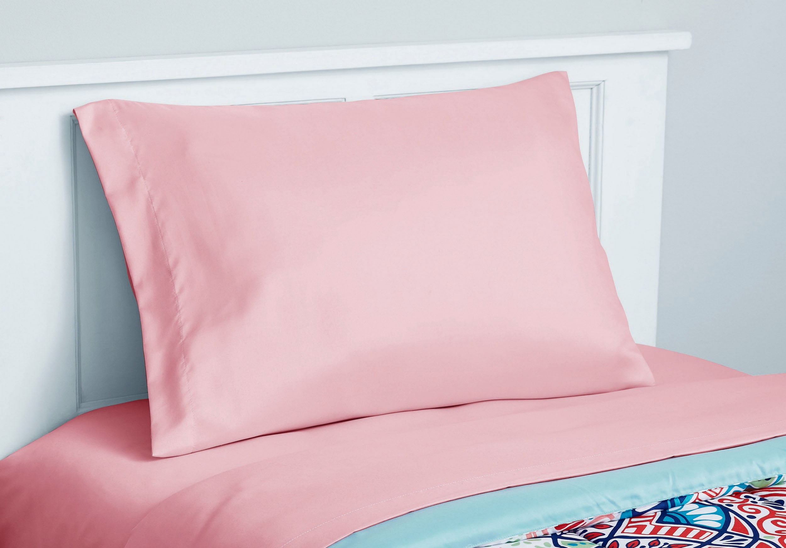 Mainstays Pink and Teal Medallion 6 Piece Bed in a Bag Comforter Set with Sheets, Twin