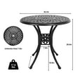 thumbnail image 4 of 30.3 Inch Round Patio Table Cast Aluminum Patio Table,Metal Patio Dining Table with Umbrella Hole,All Weather Outdoor Bistro Dining Table for Backyard, Garden, Balcony, Black, 4 of 7