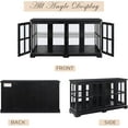 thumbnail image 6 of 59.05" W LED Curio Cabinet with 7 Color Lights, Vintage Glass Display Cabinet with 4 Glass Doors and Adjustable Shelves, Wooden China Case with Smartphone-Controlled for Living Room (Black), 6 of 8