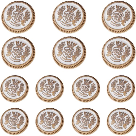 14-Piece Gold Metal Blazer Button Set - 23mm & 18mm Buttons for Men's Blazers, Suits, Sport Coats, Uniforms & Jackets