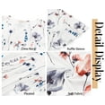 thumbnail image 5 of Fantaslook Womens Blouses Dressy Casual Pleated Tunic Tops Floral Ruffle Sleeve Summer Shirts, 5 of 8