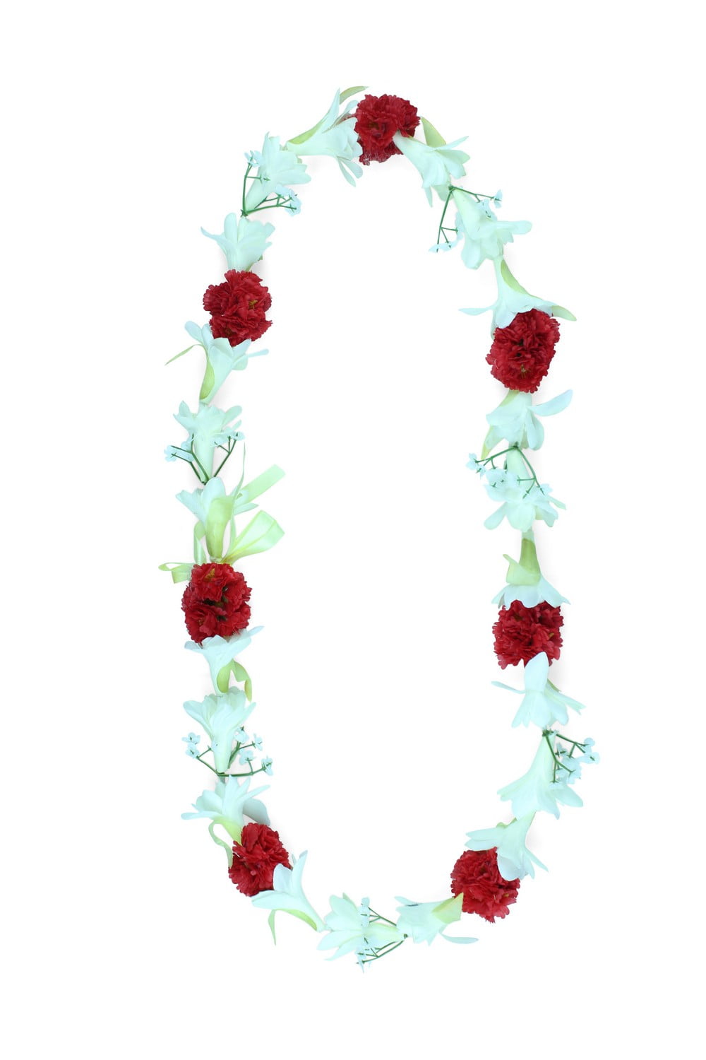 Hawaii Luau Party Artificial Fabric Tuberose Carnation Lei In White Tuberose And Red Carnation Walmart Com Walmart Com