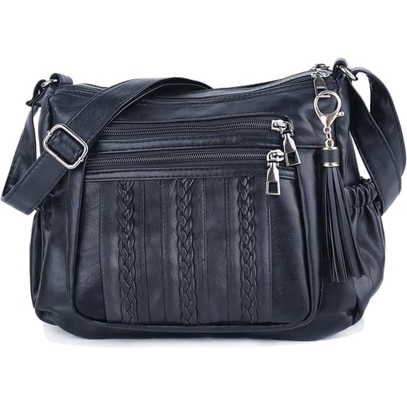 Purses for Women Pocketbooks Soft PU Leather Ladies Crossbody Purse Multi Pocket Shoulder Bag