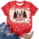 thumbnail image 3 of Navidad Tops de Mujer, Cuello Redondo Camiseta de Manga Corta con Estampado de Vacaciones, Blusa de Moda Casual, 3 of 4