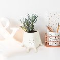 thumbnail image 5 of Sitting Flower Pot Cute Face Resin Plants Decorative Succulent Flower Pot with Drain Hole for Garden Balcony Office Window sill, 5 of 5