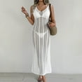 thumbnail image 6 of Long Swimwear Cover Ups for Women Breathable Crochet Beach Tunic Bathing Suit Cover Up Openwork Swim Dress Summer, 6 of 6