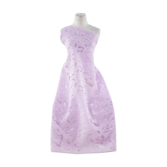 Zelouf Naomi Textured Flower On Organza  , Sewing, DIY, Crafts Fabric by the Yard, Lilac, 3 Yard