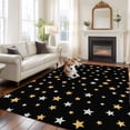 thumbnail image 3 of Black Stars Modern 5'x8' Area Rug for Living Room, Yellow White Star Modern Art Washable Non-Slip Rugs for Bedroom Nursery Dining Room, StainResistant Low-Pile Kitchen Carpet Large Entryway Rugs, 3 of 9