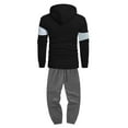 thumbnail image 3 of QHRMKOG Men Jogging Suits Sets Color Block Fleece Hooded Sweatshirt & Sweatpants Tracksuit Athletic Sweatsuits Set Casaul Outfits Black 2XL, 3 of 4