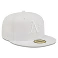 thumbnail image 3 of Men's New Era Athletics White on White 59FIFTY Fitted Hat, 3 of 6
