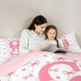 thumbnail image 5 of Homewish Personalized Initial Letter S 2pcs Bedding Comforter Set for Kids Children Girls,Love Heart Print Twin Comforter Sets,Dreamy Princess Bow Breathable Bedding Set,Luxury Bedroom Decor, 5 of 8