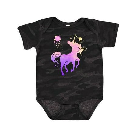 

Inktastic Unicorn silhouette with stars Gift Baby Boy or Baby Girl Bodysuit