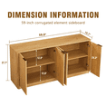 thumbnail image 2 of Semiocthome 59" Sideboard, Curved Contour Storage Cabinet, 4-Doors, Natural, 2 of 7
