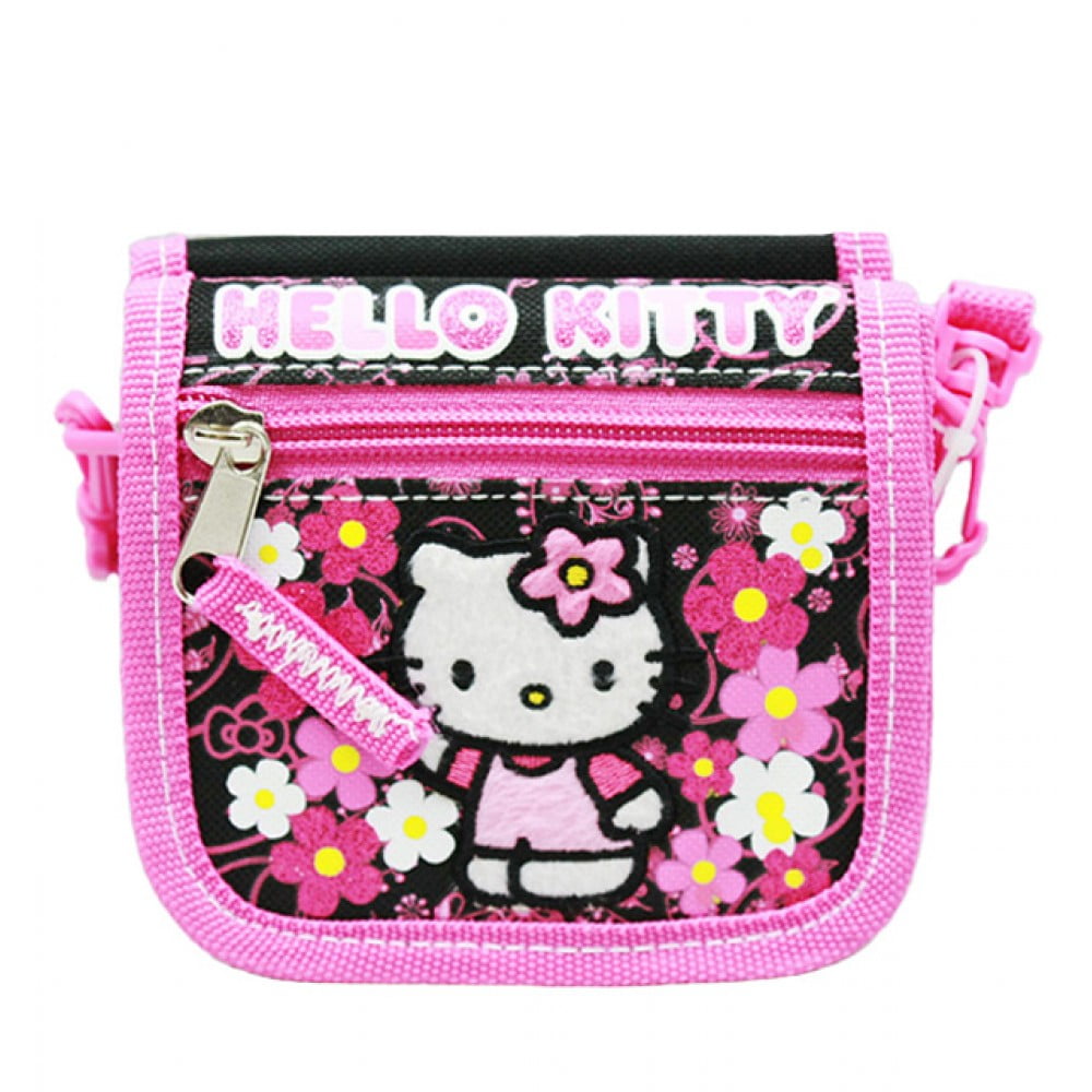 Hello Kitty Flower Black String Wallet 82600