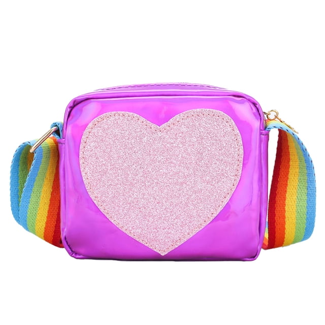 Bolso bandolera infantil con lazo arcoiris para niña