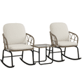 thumbnail image 1 of Outsunny Patio Rocking Chair with Cushions, Patio Conversation Set, Beige, 1 of 10