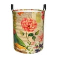 thumbnail image 2 of Uemuo Vintage Bird Pattern Circular Laundry Hamper Basket with handles,Collapsible laundry basket,Large capacity laundry hamper,Laundry Organizer-, 2 of 8