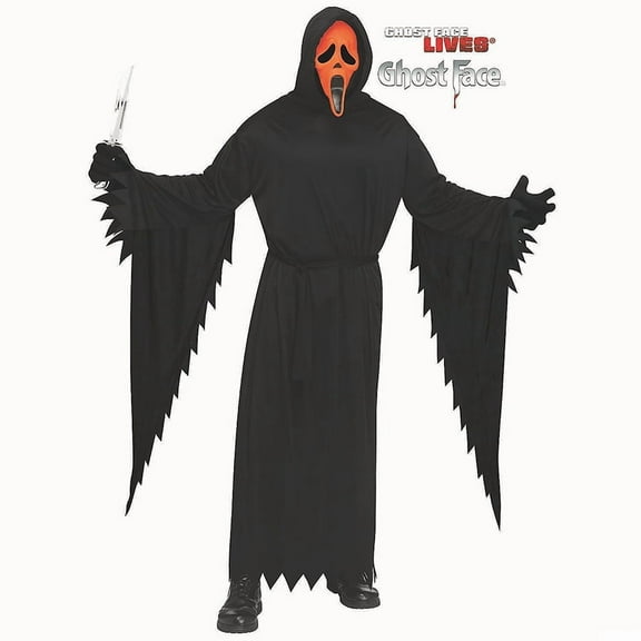 Fun World FW138254N Adults Scream Ghost Face Fluorescent Orange Costume One Size