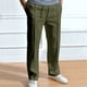thumbnail image 3 of Pantalones largos de sarga para hombre, con cordón ajustable, cintura elástica, holgados, para correr, informales, de poliéster, 3 of 8