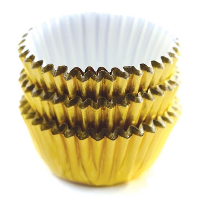 1 x .5 in. Mini Foil Disposable Baking Cup Gold, Set of 40