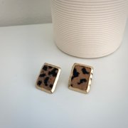 Leopard Pattern Velvet Stud Earrings
