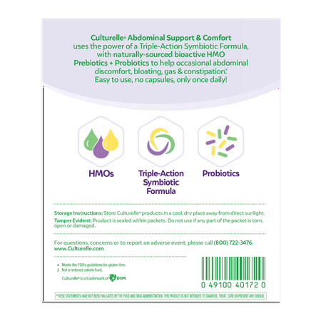 Culturelle Abdominal Daily Support & Comfort Powder, for Digestive Health* and Gas Relief, 28 Count