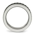 thumbnail image 3 of Auriga Fine Jewelry Stainless Steel Brushed Polished Black IP Textured Ring for Women Size 9, 3 of 6