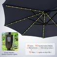 thumbnail image 5 of Alpha Joy 13ft Large Double-Sided Outdoor Patio Umbrella with Colorful Solar Lights, Navy Blue, 5 of 8