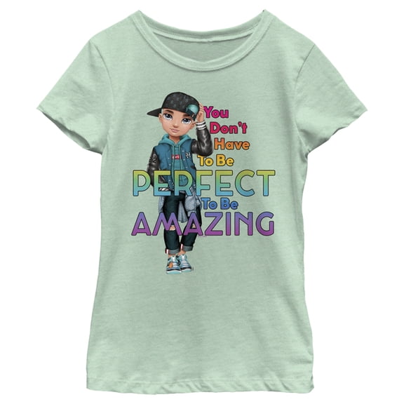 Girl's Rainbow High River Kendall Quote Graphic Tee Mint Medium