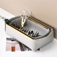 thumbnail image 3 of Caja De Almacenamiento De Cuero Con Borde Dorado De Estilo Nórdico, Bandeja De Almacenamiento De Mesa Para Ahorrar Espacio, Plegable Para Sala De Estar, Dormitorio, Porche, Librería Yuarrent HA016118-00, 3 of 7