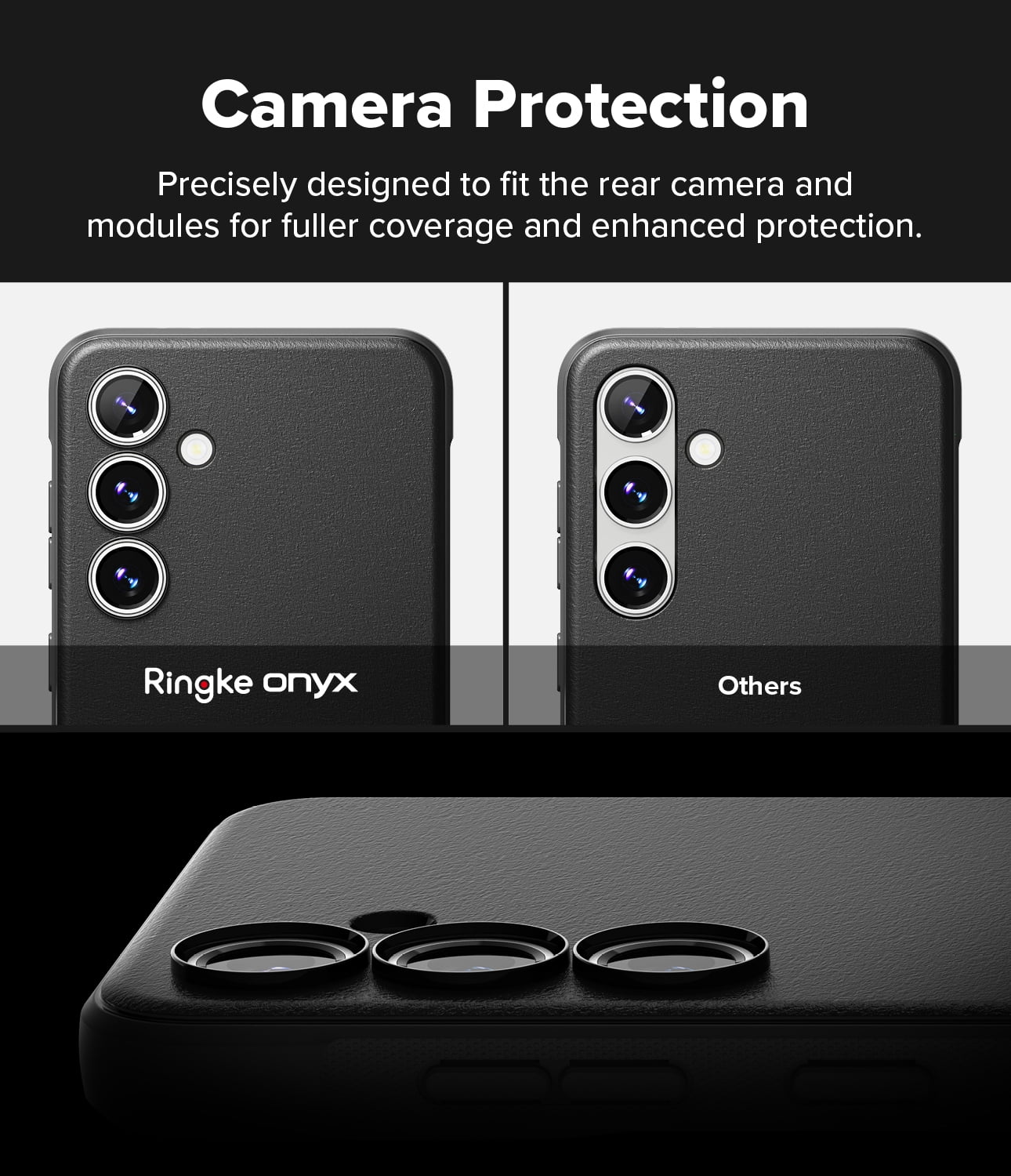 Ringke Onyx for Samsung Galaxy S24 FE Case, Firm Grip Non-Slip Unique Texture Flexible Durable TPU Phone Cover - Black