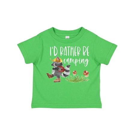 

Inktastic I d Rather Be Camping- Raccoon with Backpack Gift Toddler Boy or Toddler Girl T-Shirt