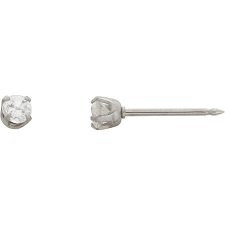 Home Ear Piercing Kit with 14kt White Gold 3mm CZ Earring