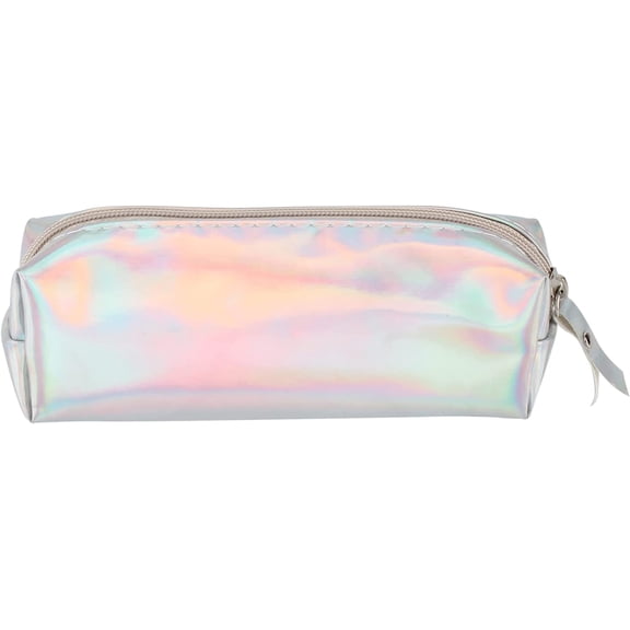 Pencil Case Holographic Zipper Pen Bags Cosmetics Bags Silver Silver