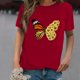 thumbnail image 3 of Pntutb Mujeres Casual Impresión Camisas Manga Corta Camiseta Suelta tops Túnica Blusa Pntutb Pntutb-2792, 3 of 4
