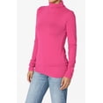 thumbnail image 3 of TheMogan Women's S~3X Essential Soft Jersey Ruched Turtle Neck Long Sleeve Slim Fit Top, 3 of 7