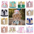 thumbnail image 2 of Sombrero de corona de fiesta de feliz cumpleaños, Número 1, diadema, sombrero, primer niño, niña, Baby Shower, suministros de decoración de fiesta de cumpleaños, 2 of 4
