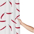 thumbnail image 3 of Shower Curtain, Dried chili pepper Waterproof Fabric Plastic Shower Curtain, Drying Fast Bathroom Curtain with 9 Buttonholes, Ruffle Shower Curtain 60x72in, 3 of 8