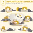 thumbnail image 4 of Qaba 7-Piece Baby Soft Play Set, Foam Climbing Blocks Set, Yellow, 4 of 10