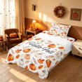 thumbnail image 3 of Homewish Watercolor Pumpkin Twin Sheets, Hello Fall Print Bedding, Cream Orange, 3-Piece (1 Flat Sheet, 1 Fitted Sheet and 1 Pillowcase), 3 of 6