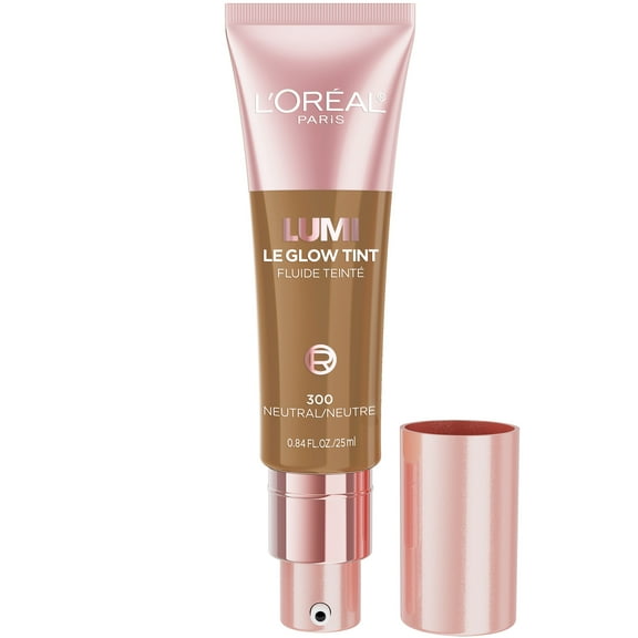 L'Oreal Paris Lumi Le Glow Skin Tint Foundation Makeup, 300 Neutral, 0.85 fl oz